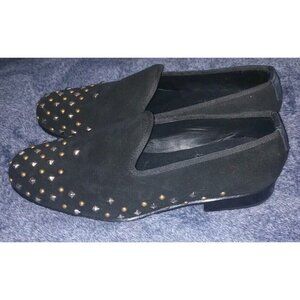 Kingdom Men Suits by James Taylor Black Studded Slip On Men's Shoes Sz 8